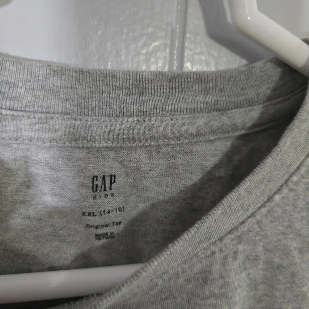 Gap‎ Kids XXL 14-16 Heather Gray Short Sleeve T-Shirt Original Tee 100% Cotton